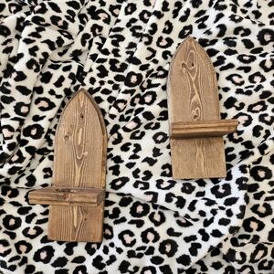 Rustic Wooden Wall Candle Shelves 10 X 3 X 4